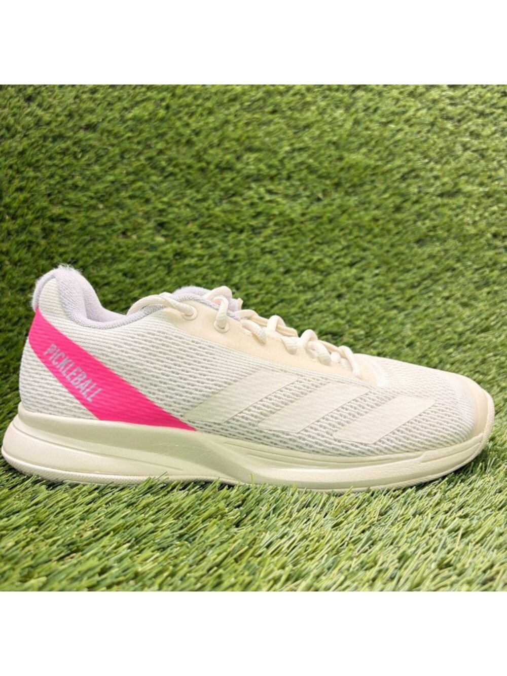 Adidas Courtflash Womens Size 7.5 White Pink Athletic Pickleball Shoes Sneakers